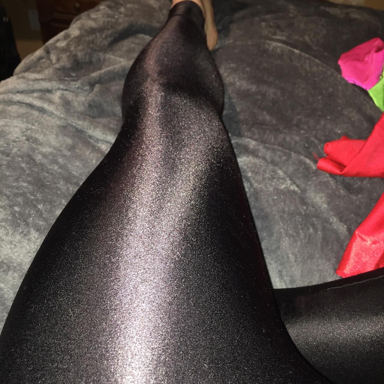Super shiny leggings in a size small. These will - Depop