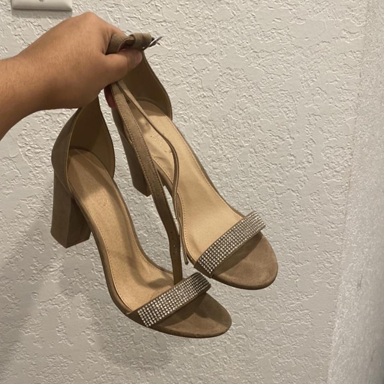 Beige clearance glitter heels