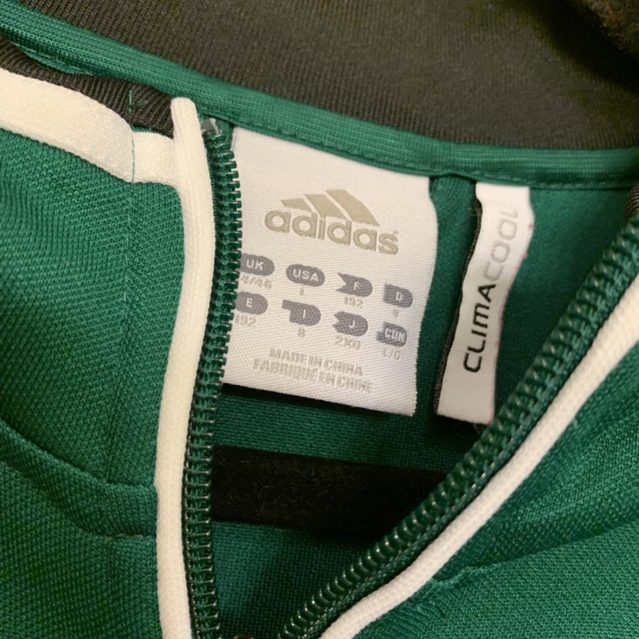 Green adidas zip up 3 stripe track jacket. Perfect... - Depop