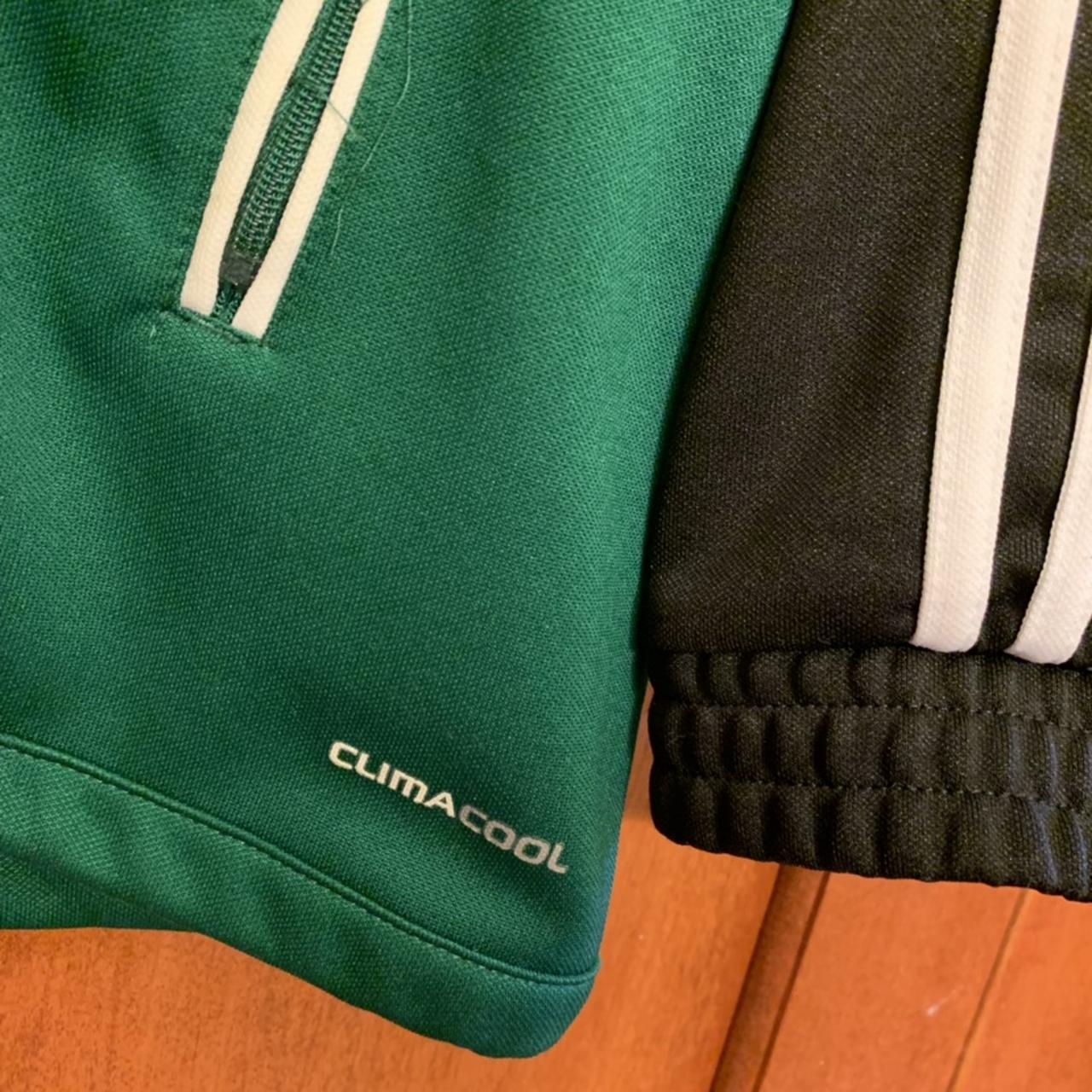 Green adidas zip up 3 stripe track jacket. Perfect... - Depop