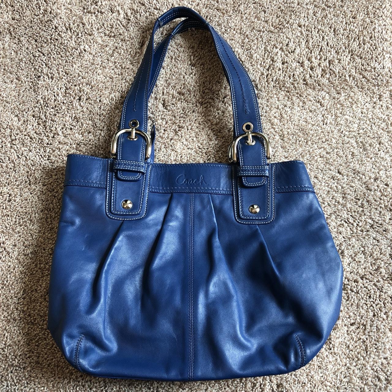 Royal blue store coach purse