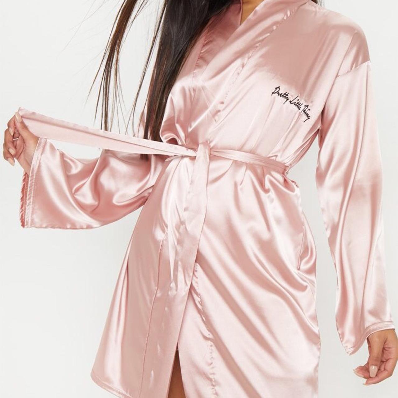 Pretty little thing rose gold satin robe Dressing... Depop