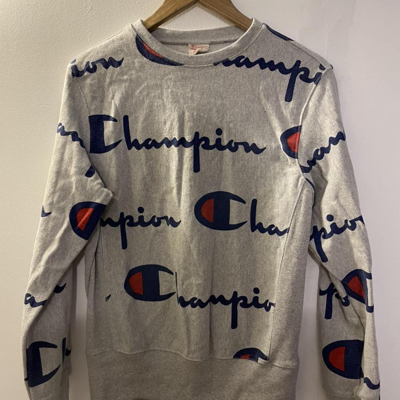 Champion Men's Grey Jumper | Depop