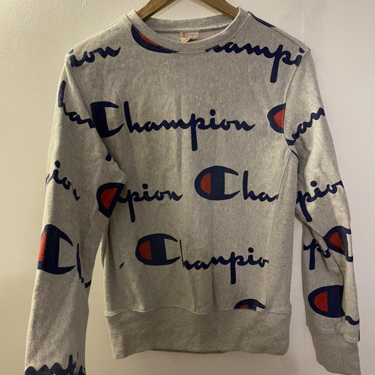 Champion Men's Grey Jumper | Depop