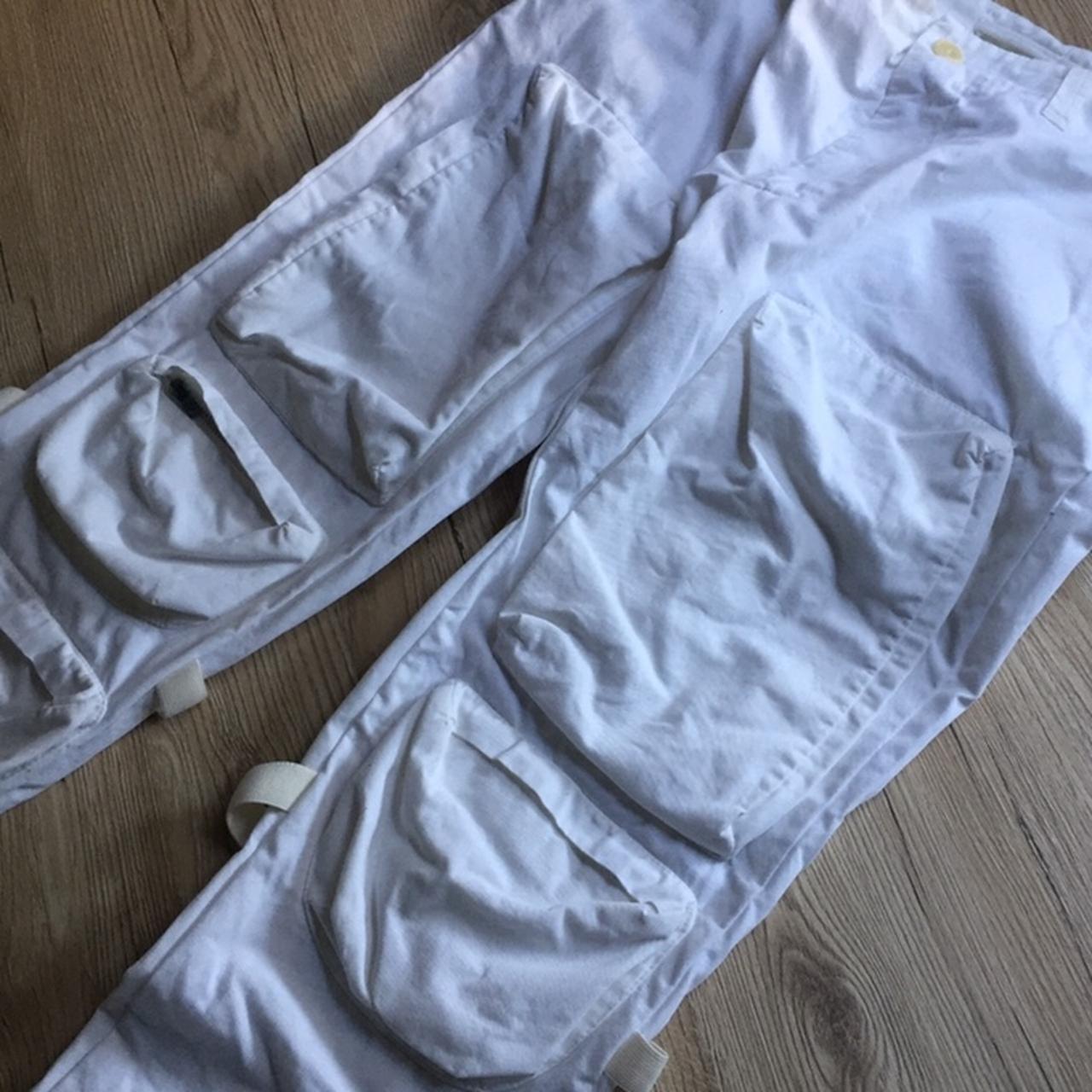 Vintage 1999 Helmut Lang, White cargo pants outside...