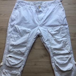 Vintage 1999 Helmut Lang White cargo pants outside... - Depop