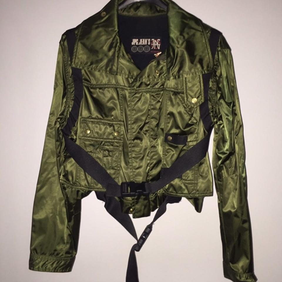 Gaultier bondage jacket Shiny satin “bomber” Straps - Depop