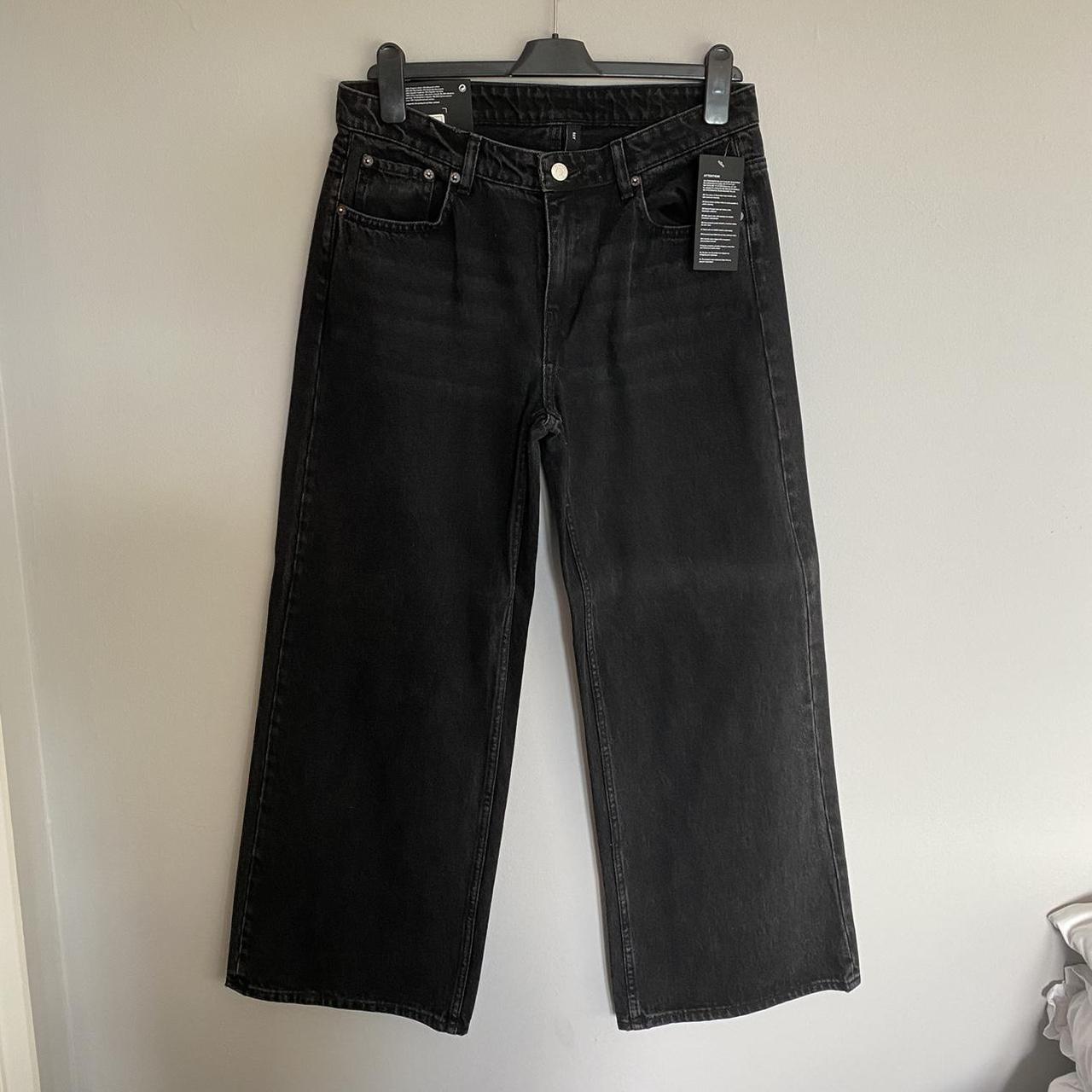 WEEKDAY ray low rise wide leg black jeans never worn... - Depop