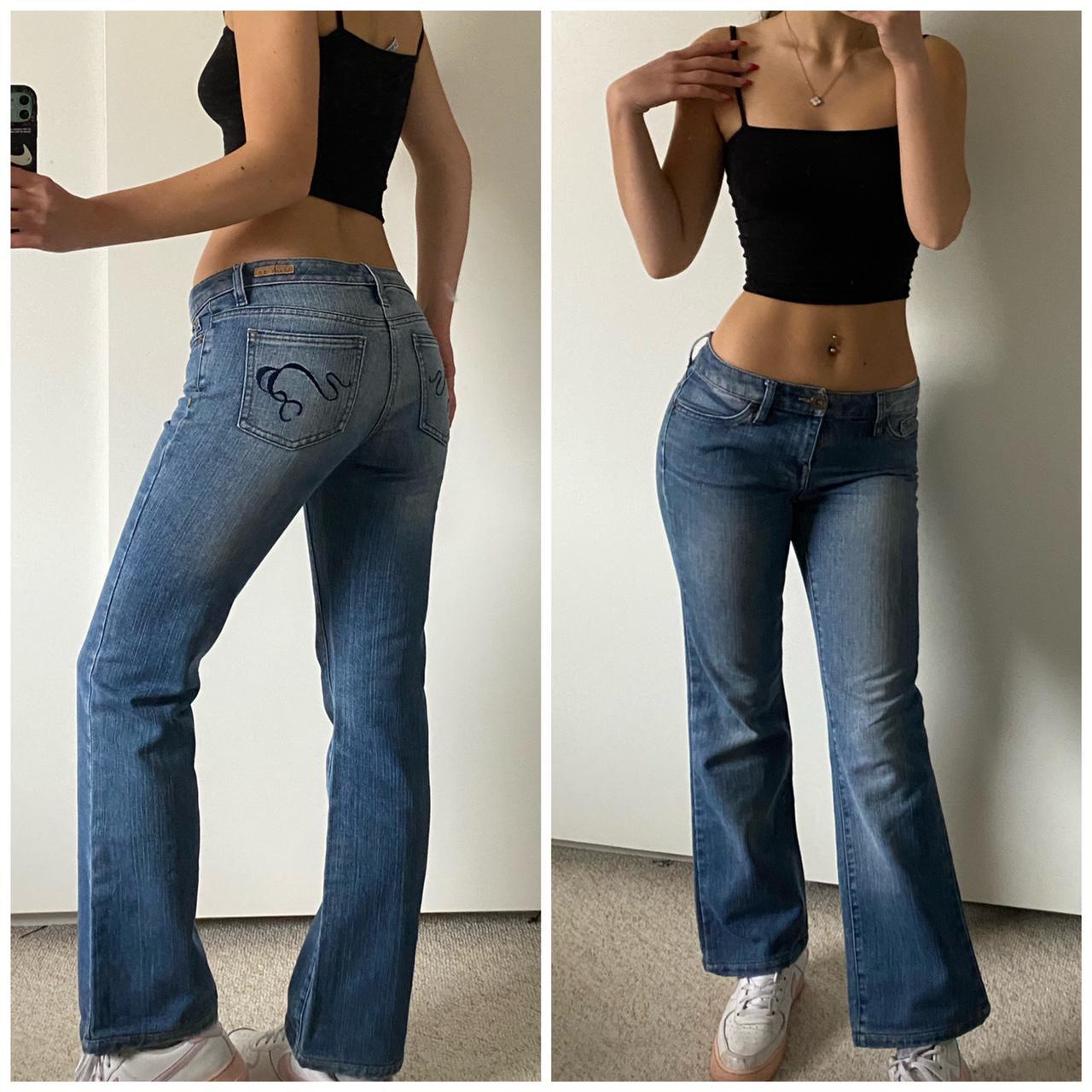 Vintage 00’s yk2 low waisted bootcut flare jeans... - Depop