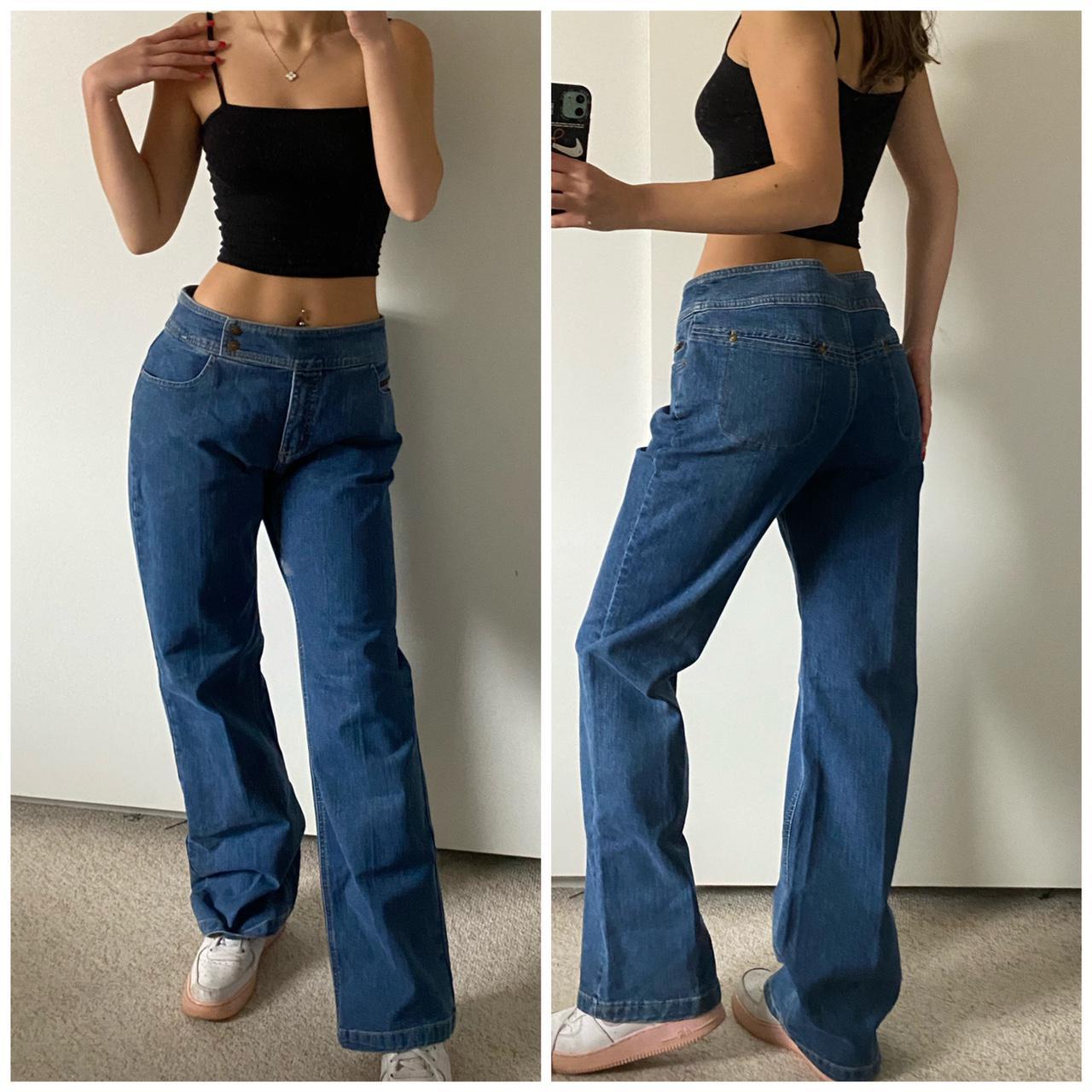 Vintage 00’s Maine low waisted bootcut flare jeans... - Depop