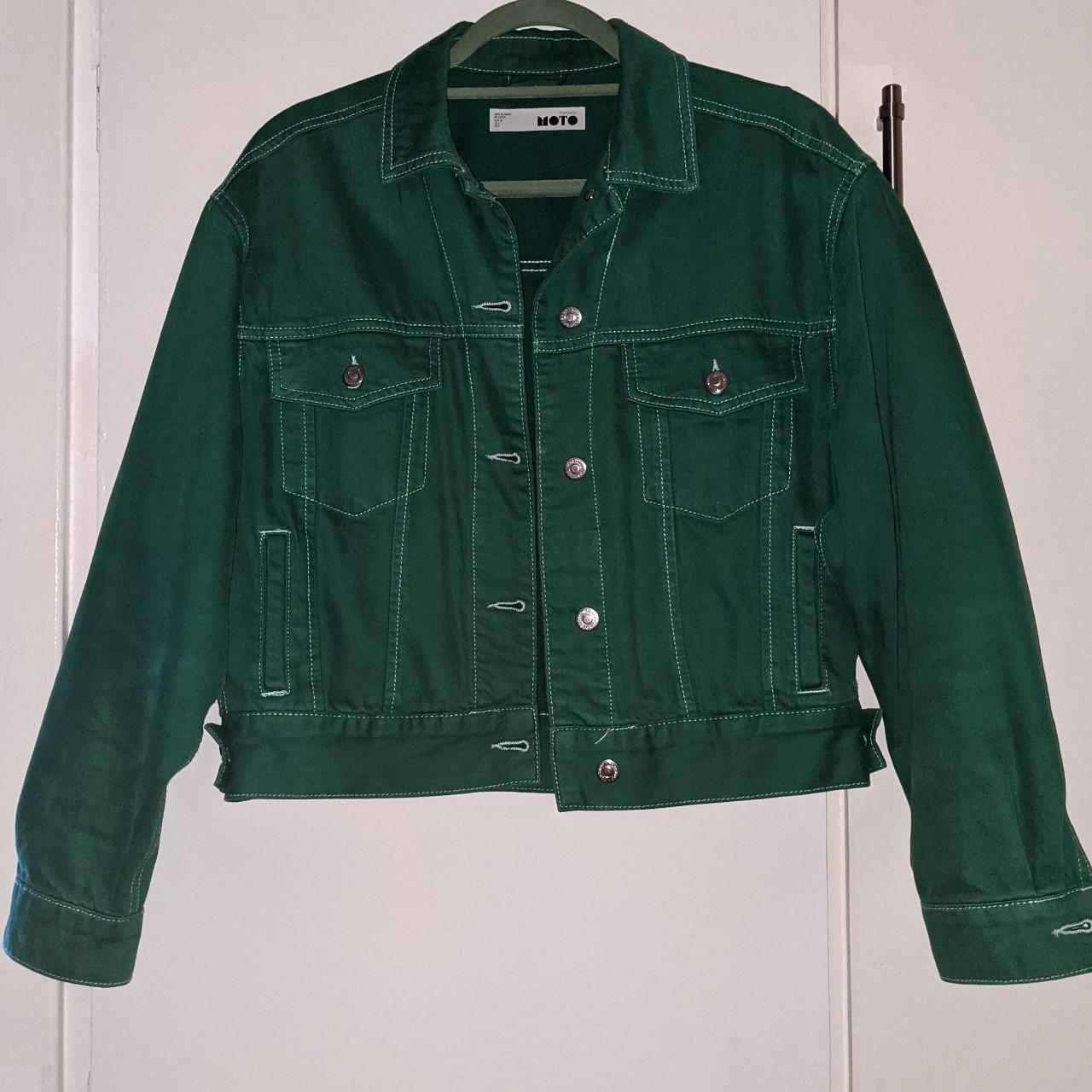 topshop green denim jacket