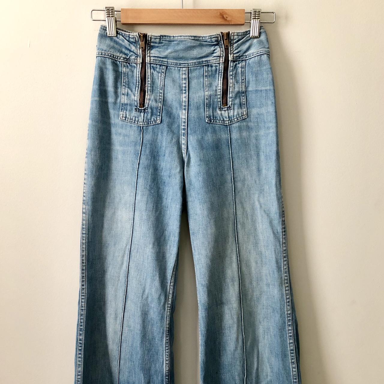 Amazing vintage Wrangler flare jeans with double... - Depop