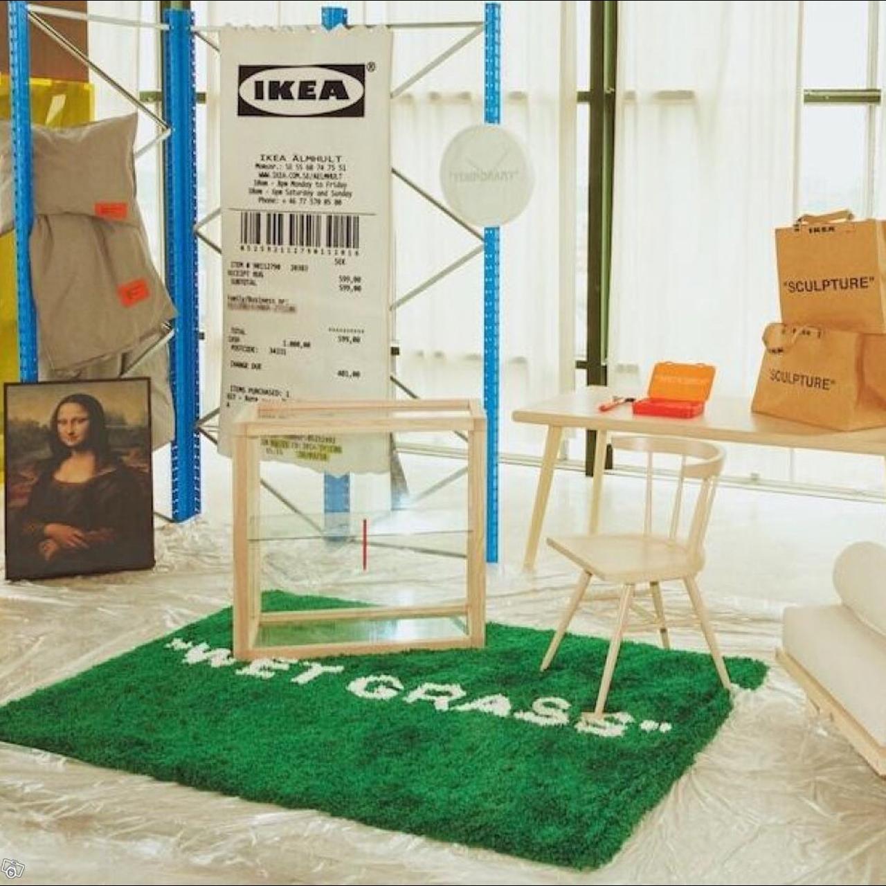 (OFF- - -WHITE)Virgil Abloh x IKEA MARKERAD WET GRASS Rug