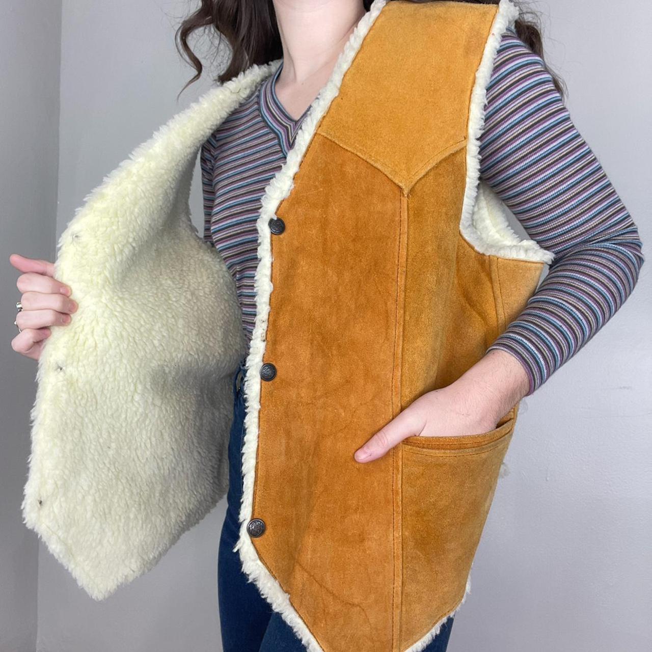 suede and shearling vest