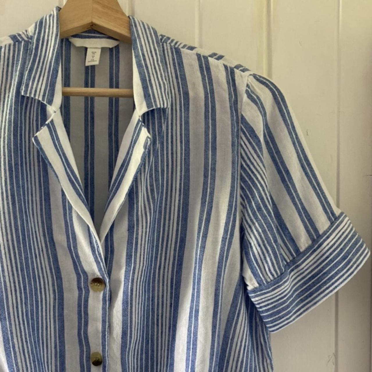 Blue and white striped blouse. Cool and perfect for... - Depop