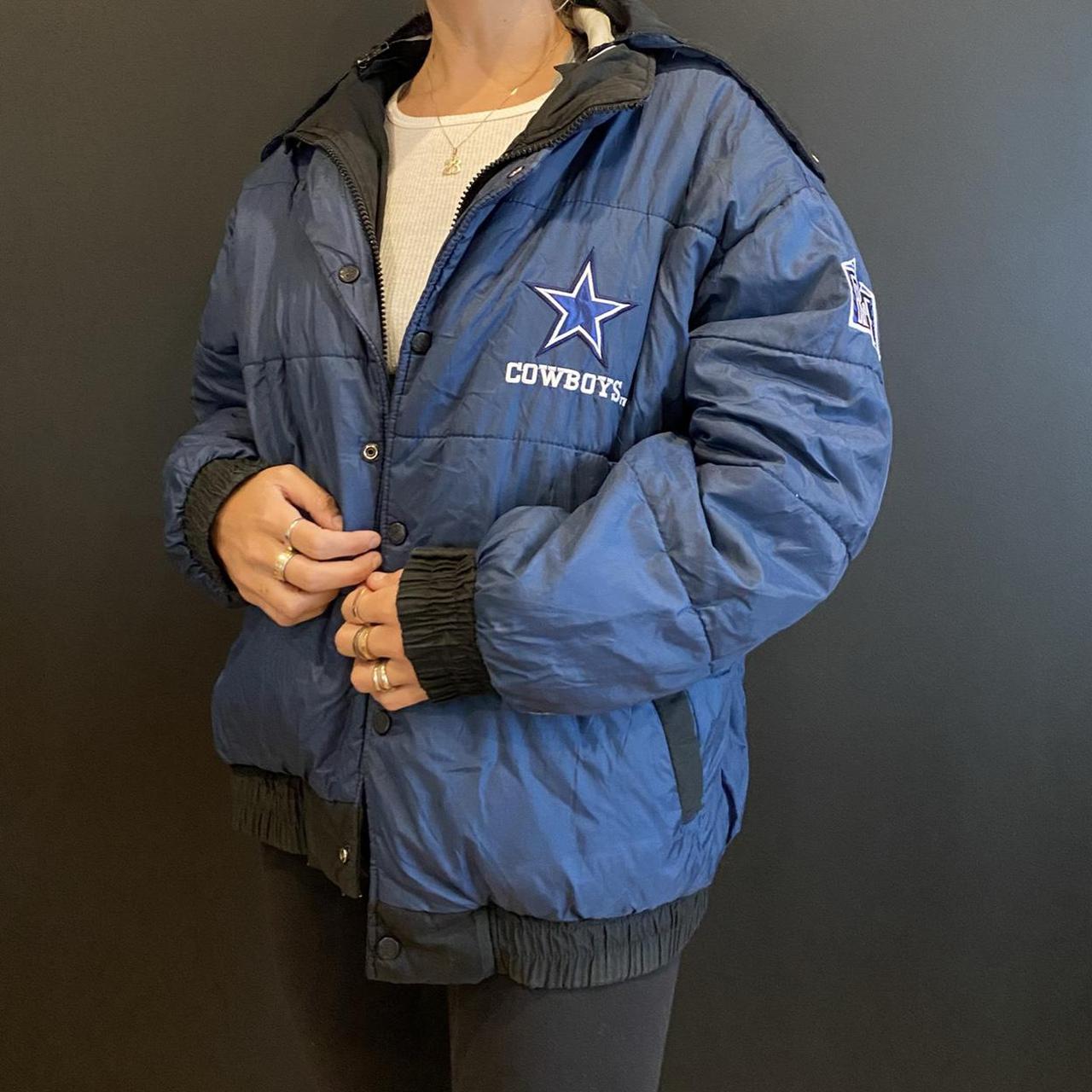 Vintage Dallas Cowboys puffer jacket. Full zip and - Depop