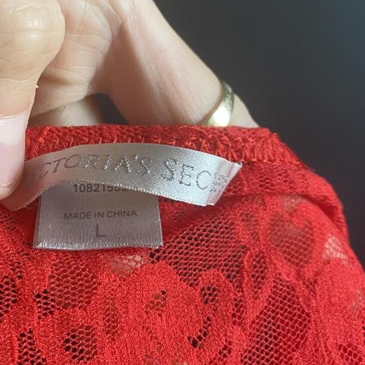 Victorias Secret Red Sheer Lace Slip Lingerie Depop 1786