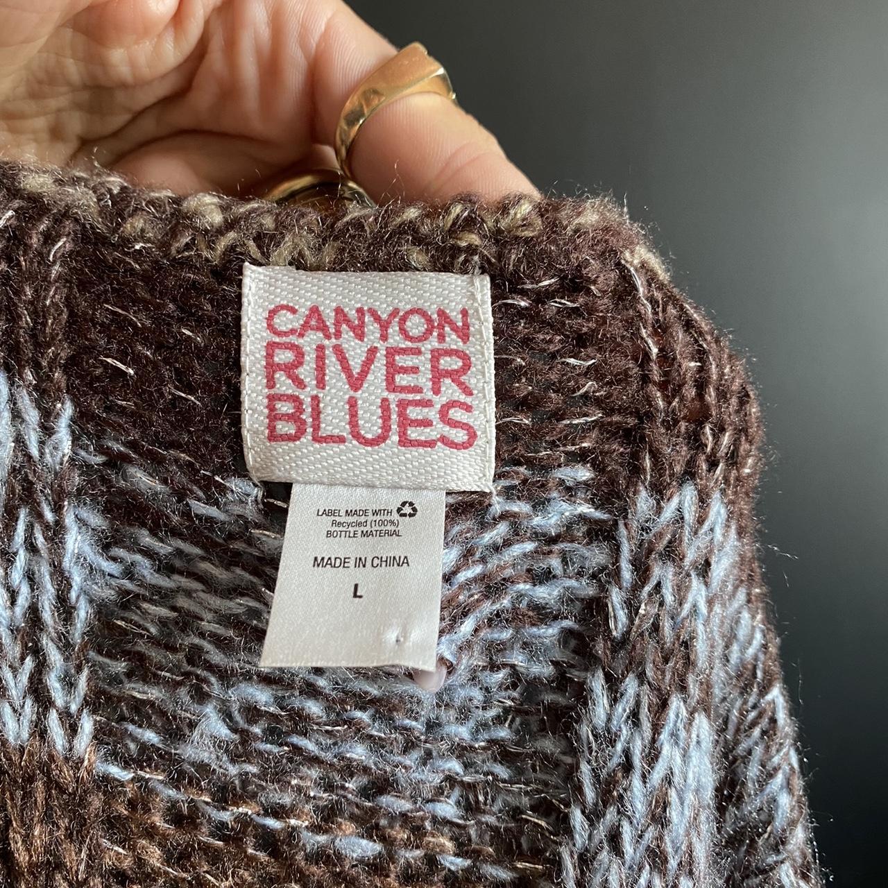 Y2K striped v neck knit sweater. Brand is canyon... - Depop