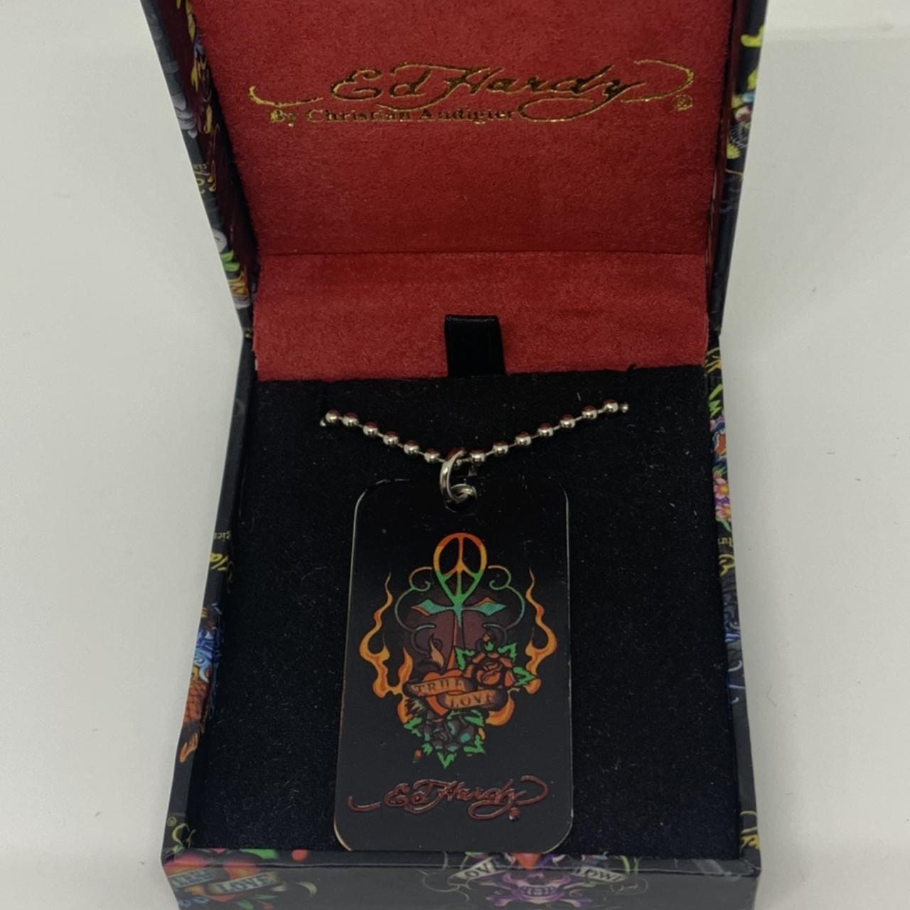 Ed hardy dog tag necklace hotsell