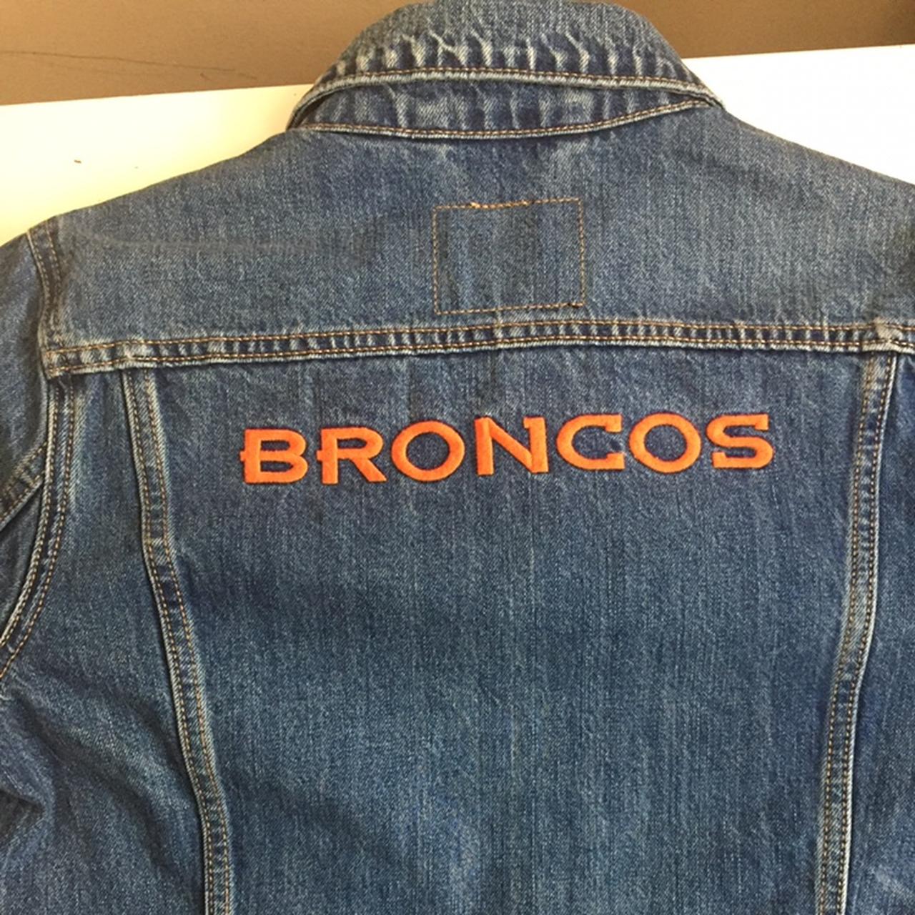 Levi's denim jacket with Denver broncos horse logo - Depop