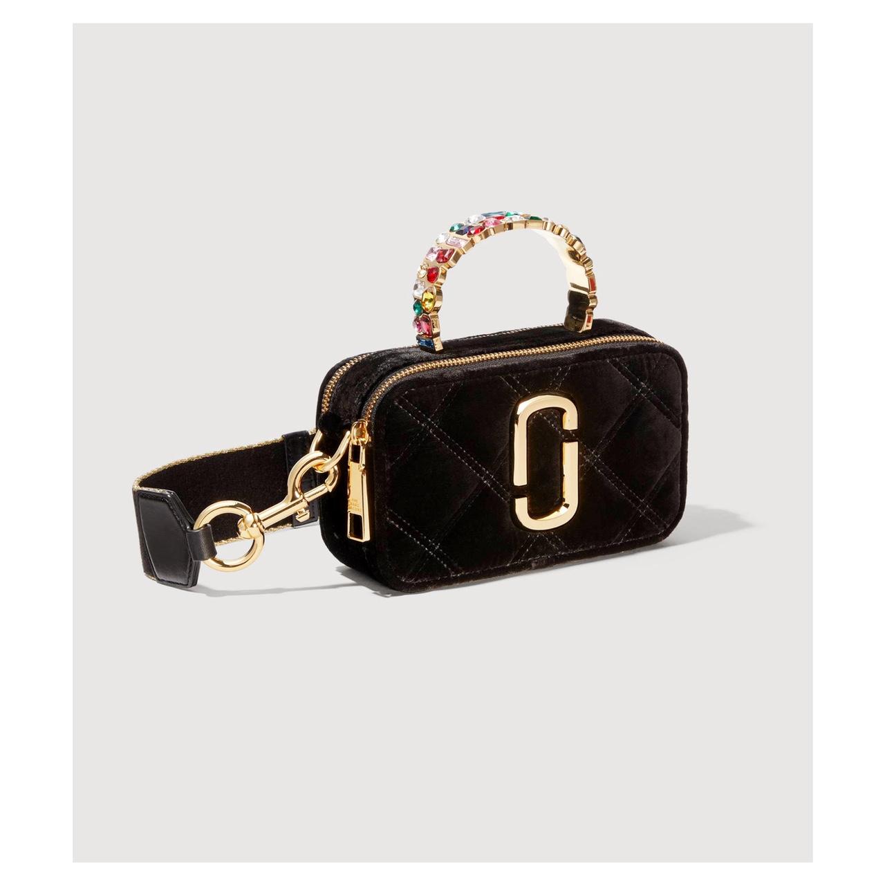 Marc Jacobs The Snapshot Velvet Gem Bag in Black