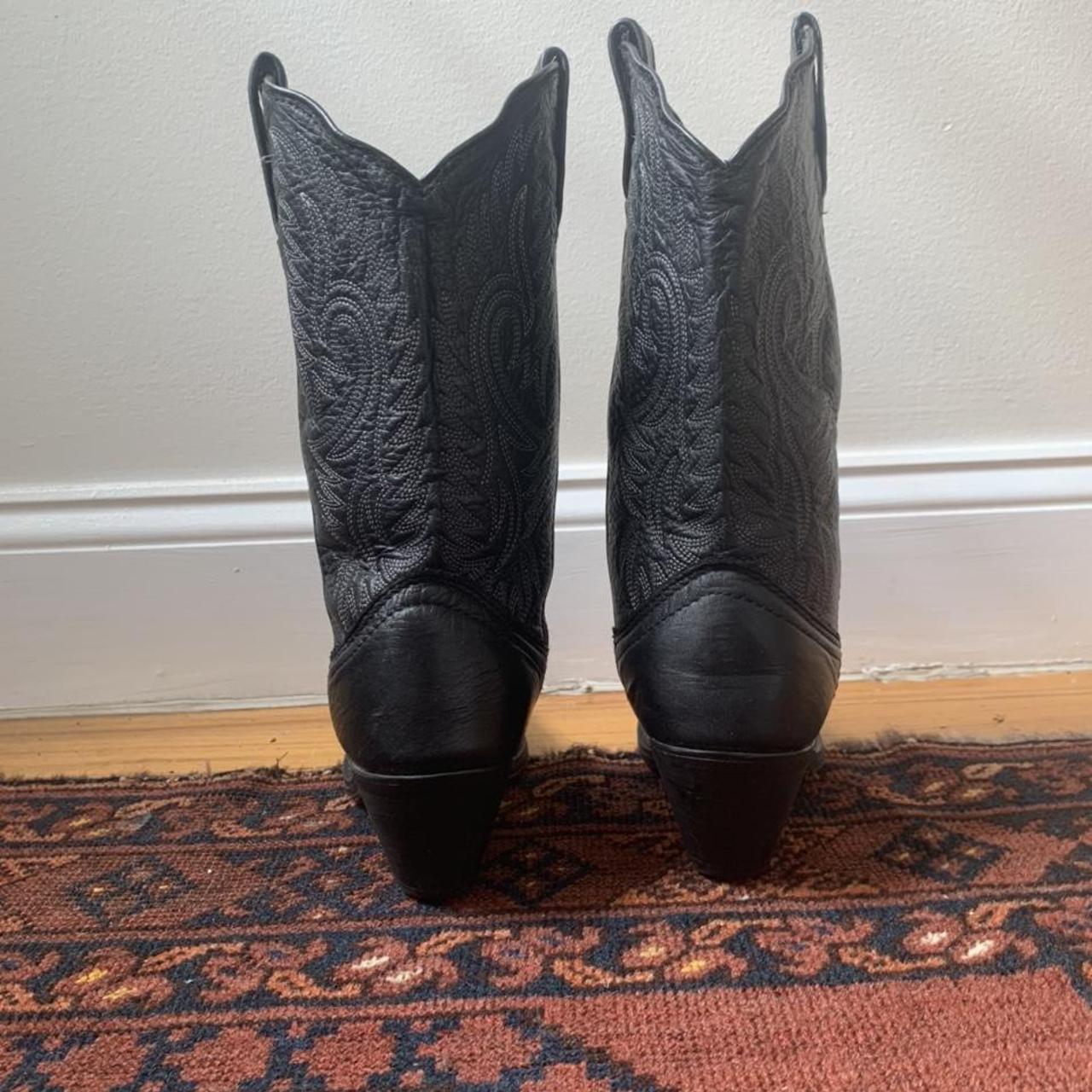Product Image 4 - Vintage black cowgirl boots! Labeled