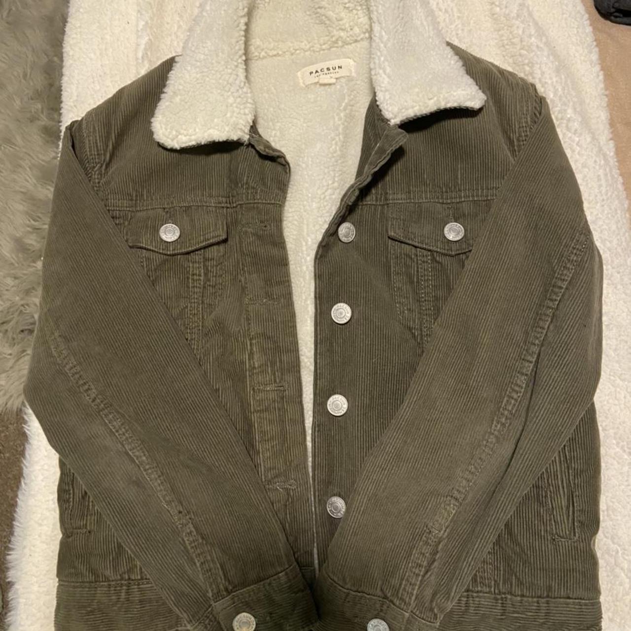 Pacsun Corduroy Faux Fur Jacket Womens Size Small Depop 9235