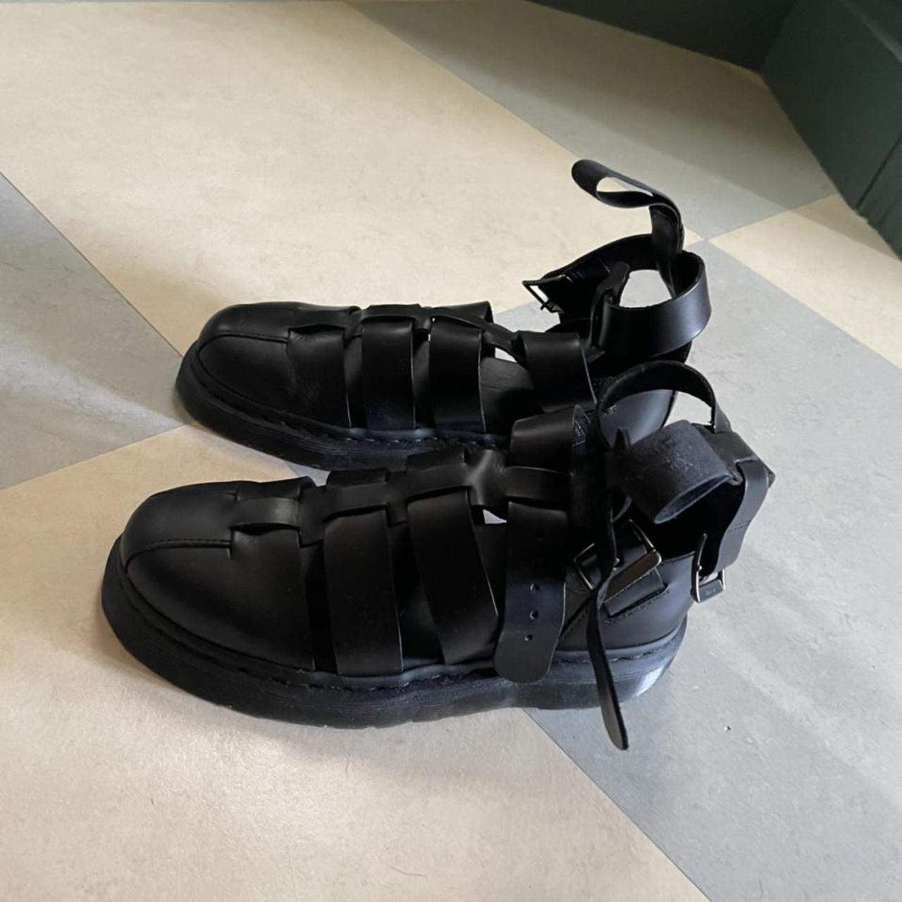 Dr. Martens size 4 black leather gladiator sandals.... - Depop