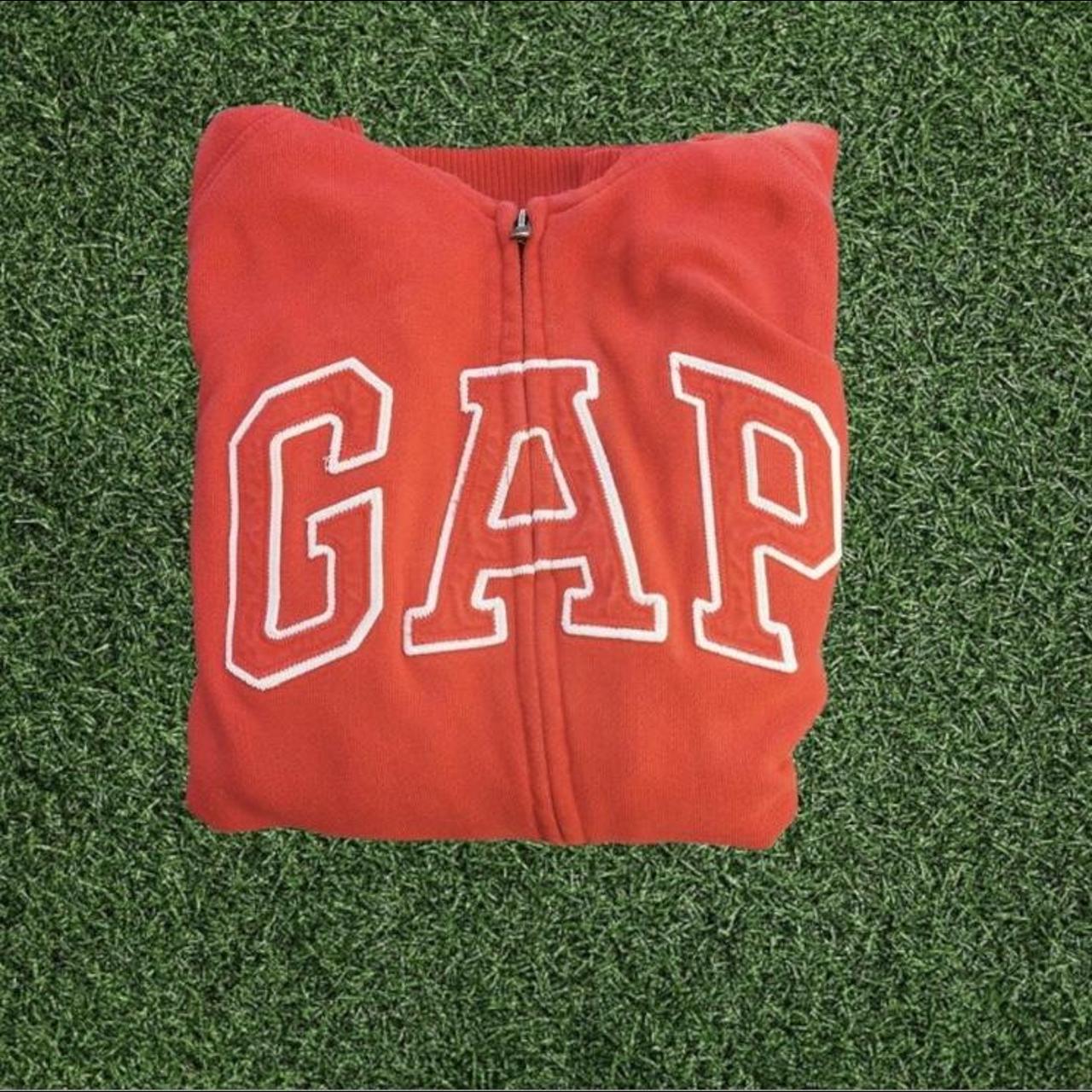 Gap Men's Red and White Hoodie Depop