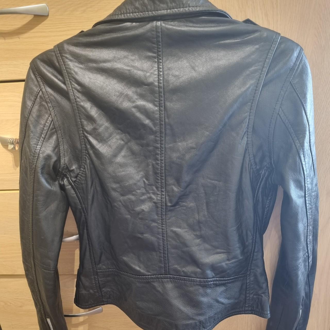 ️ Reclaimed Vintage Real Leather Jacket With Red Depop