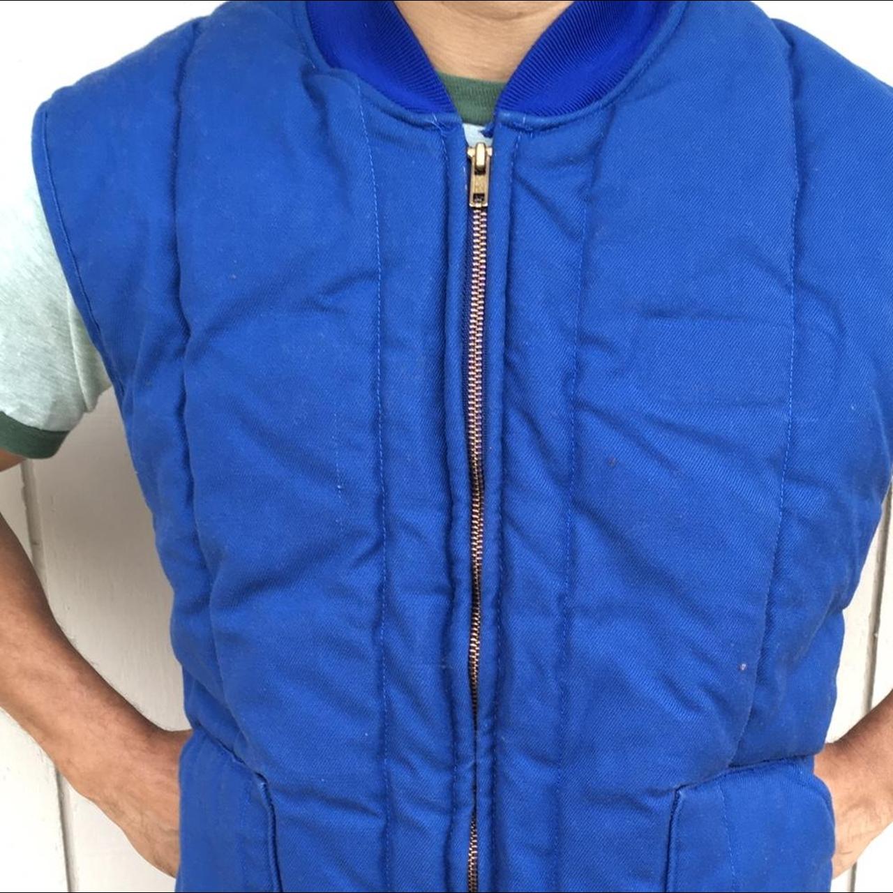 Cintas Vest    Vintage blue Cintas work vest. Zip... - Depop