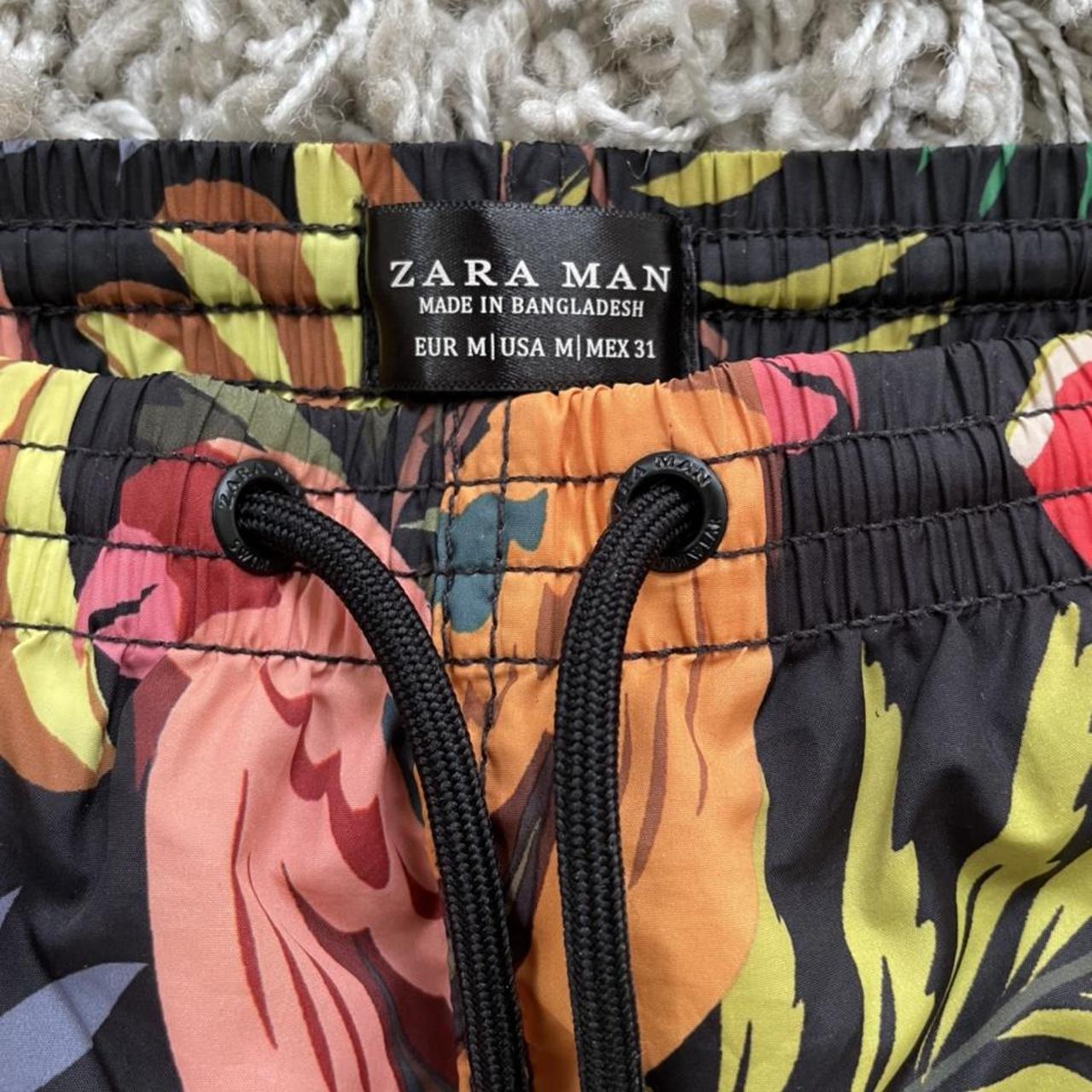 Zara Man patterned swim shorts Size Medium... Depop