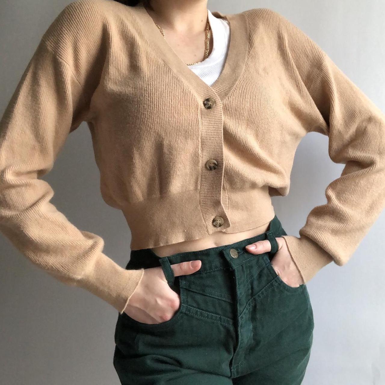 button up sweater cropped