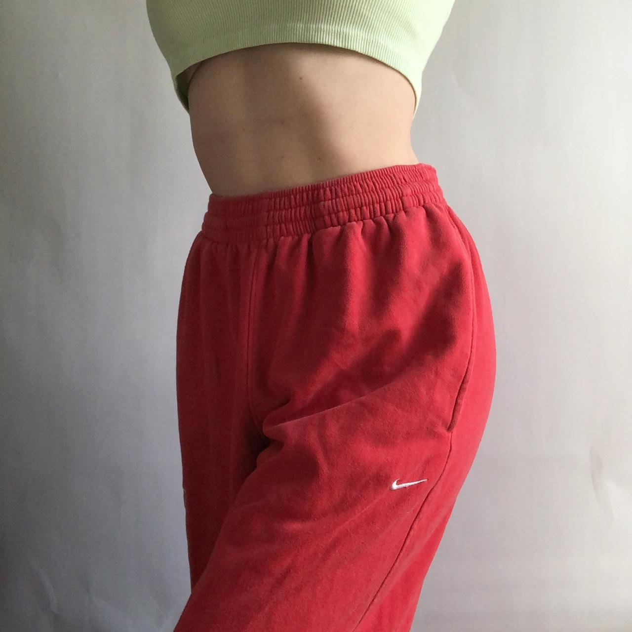 90’s Vintage Nike Red High-Rise Wide-Leg
