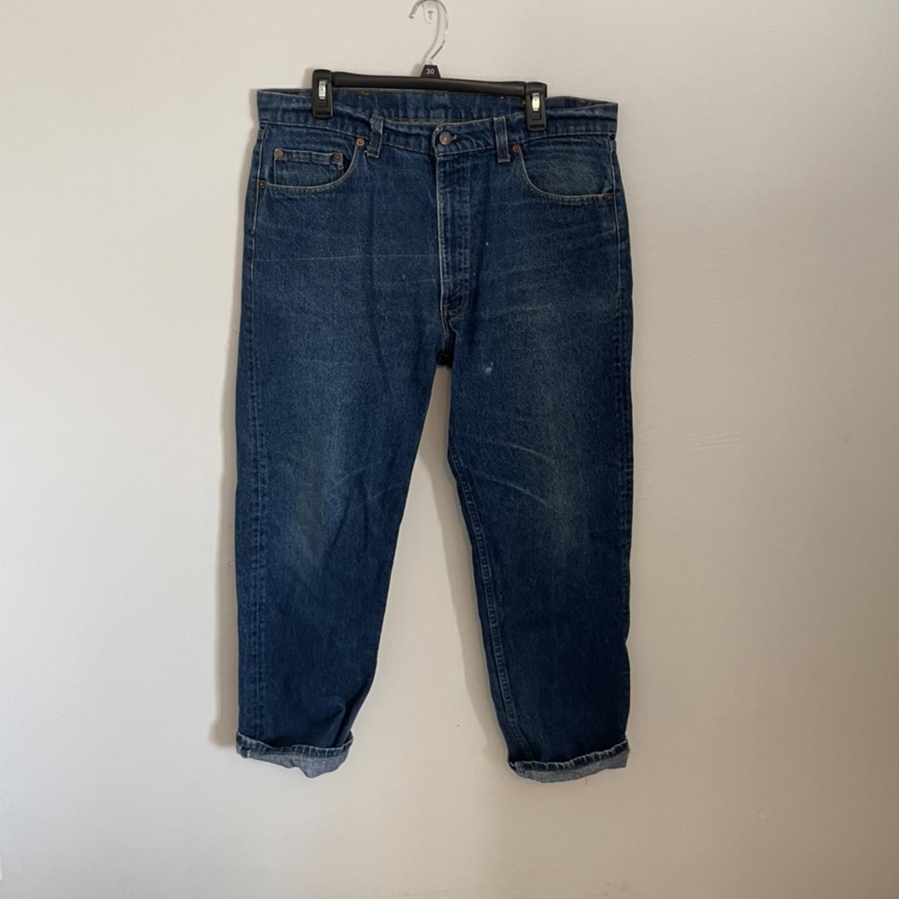 Levi's Men's Navy and Blue Trousers | Depop