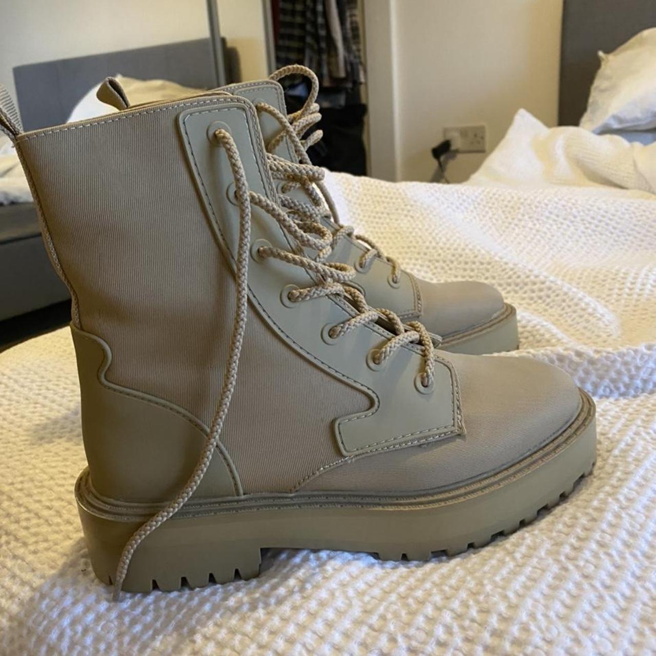 Riding Boots Biker Boots Zara Women Boots Zara Lace Up Beige Boots