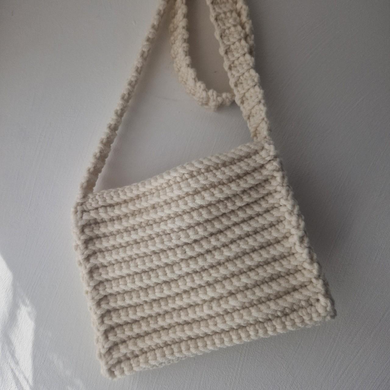 Handmade cream crochet crossbody bag Yarn: 100%... - Depop