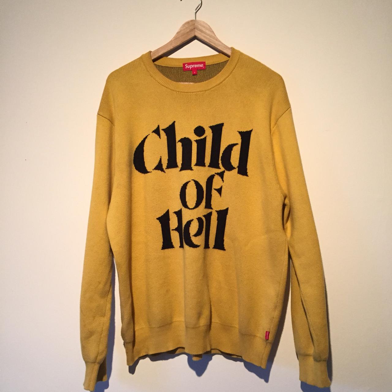 Supreme Child Of Hell Sweater - large - yellow /