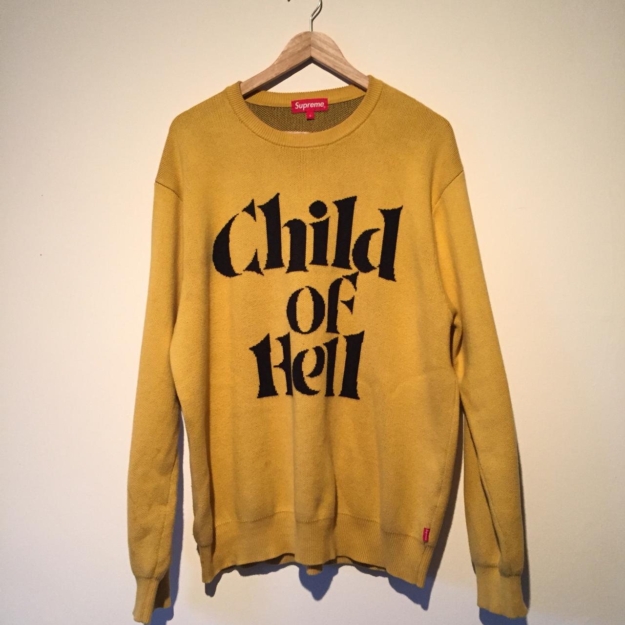 Supreme Child Of Hell Sweater - large - yellow /... - Depop