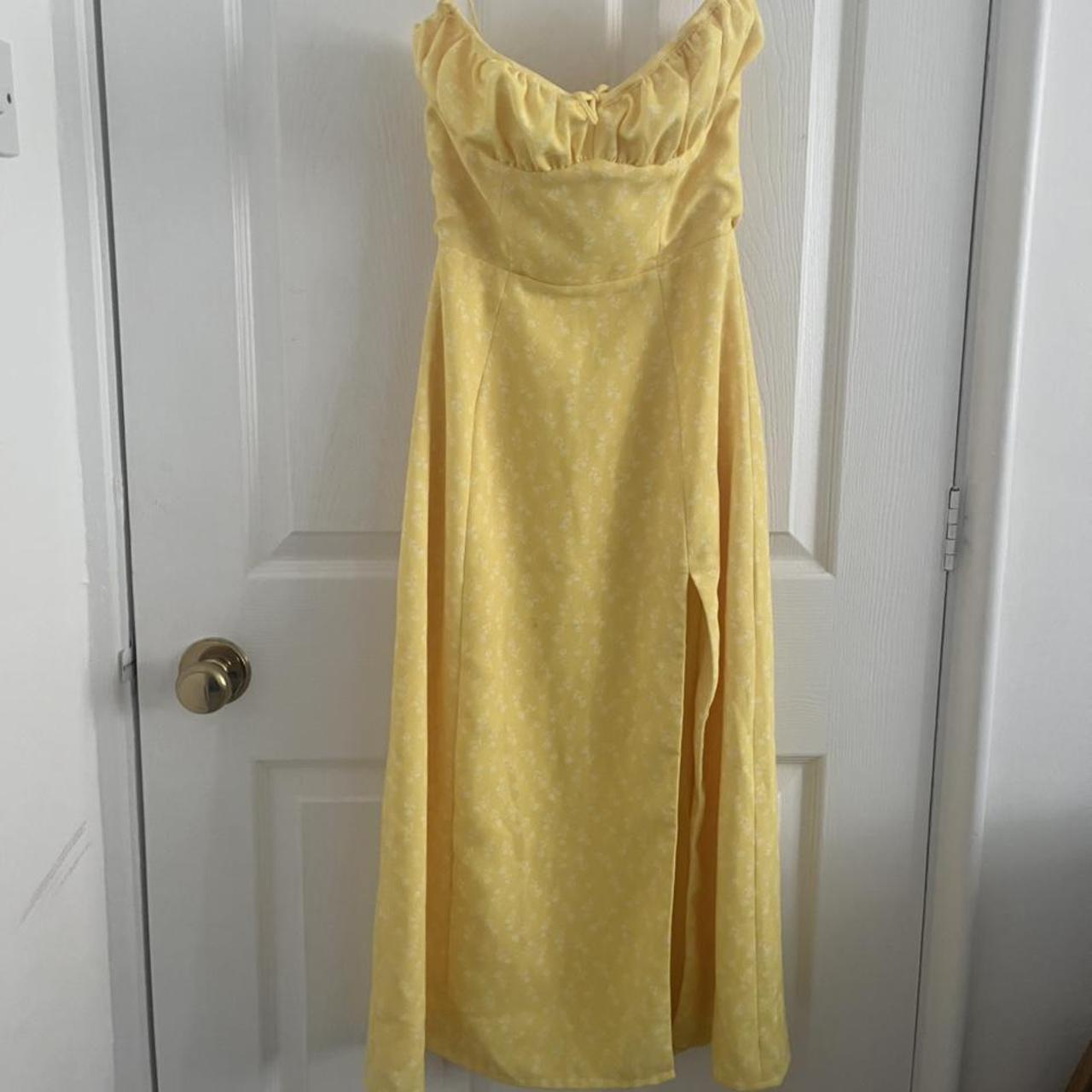 House Of Cb Women's Yellow And White Dress 