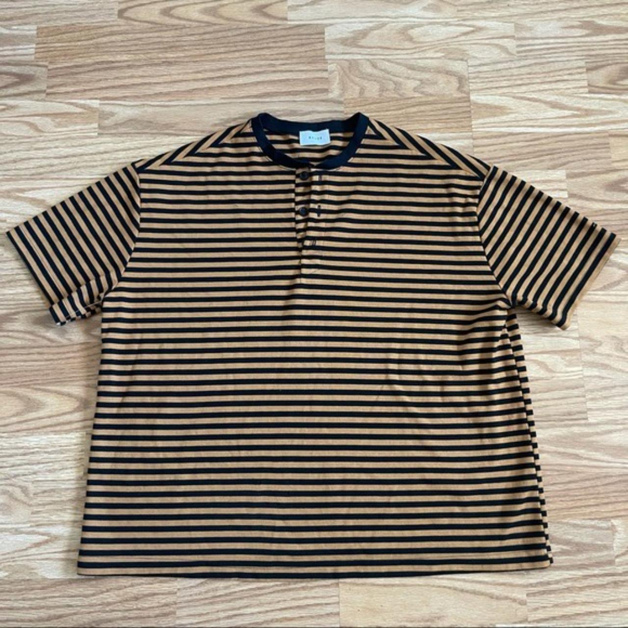 RHUDE PONTE ROMA BLACK/TAN POLO SHIRT Size:... - Depop