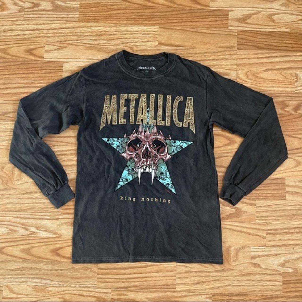 NEW METALLICA KING OF NOTHING L/S WASHED BLACK... - Depop