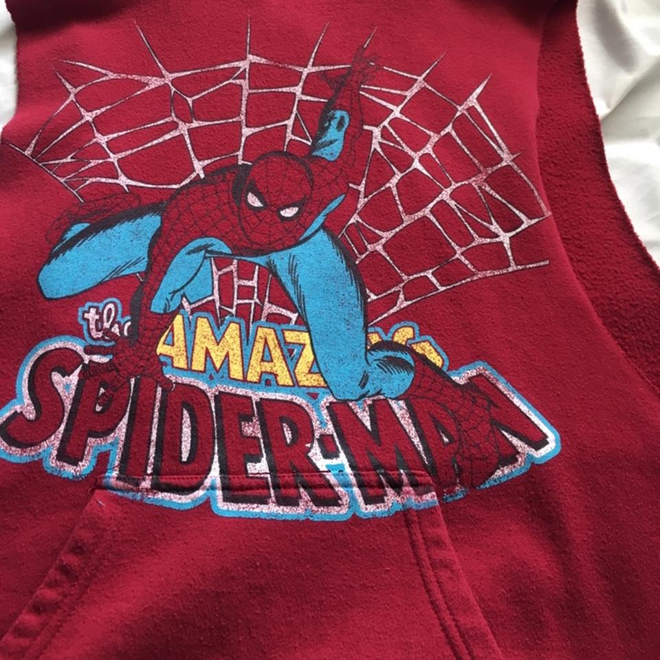 Red spider man hot sale sleeveless hoodie