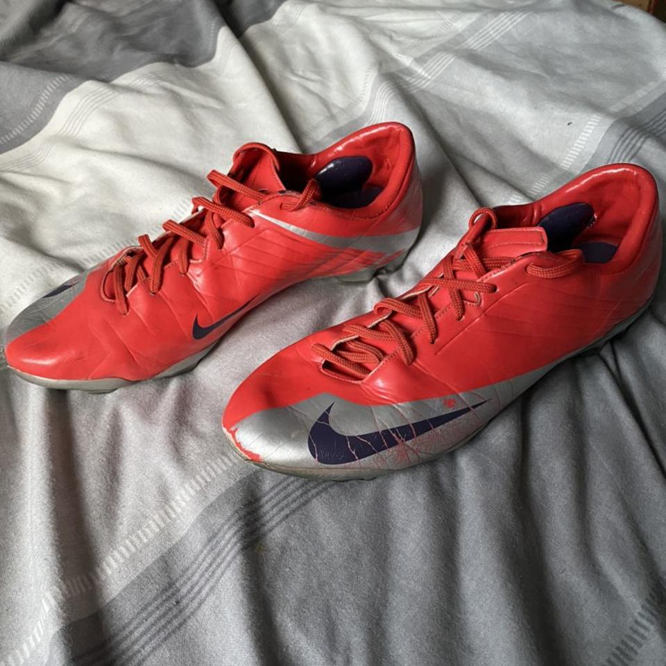 Nike Red and Silver Boots |