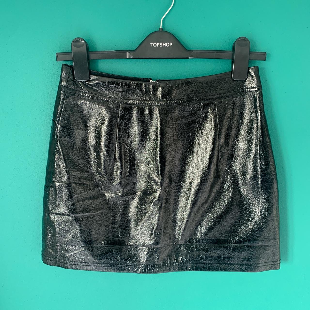 Topshop Women's Black and Silver Skirt | Depop