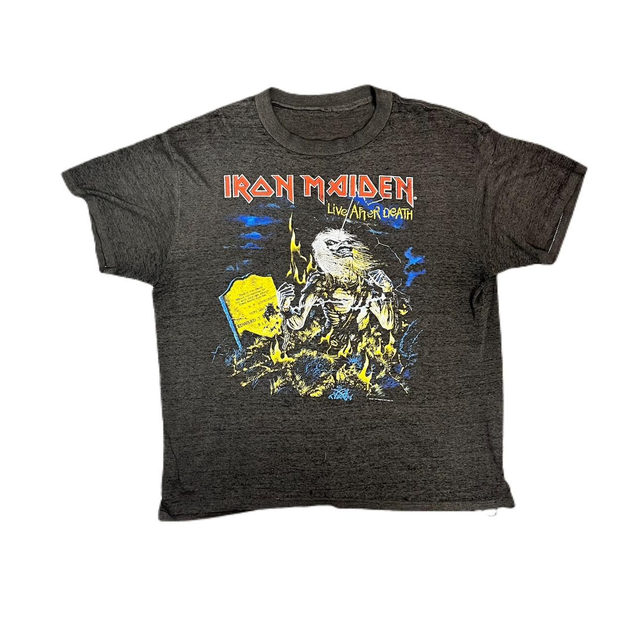 Vintage 1985 Iron Maiden “Live after death” T-shirt... - Depop