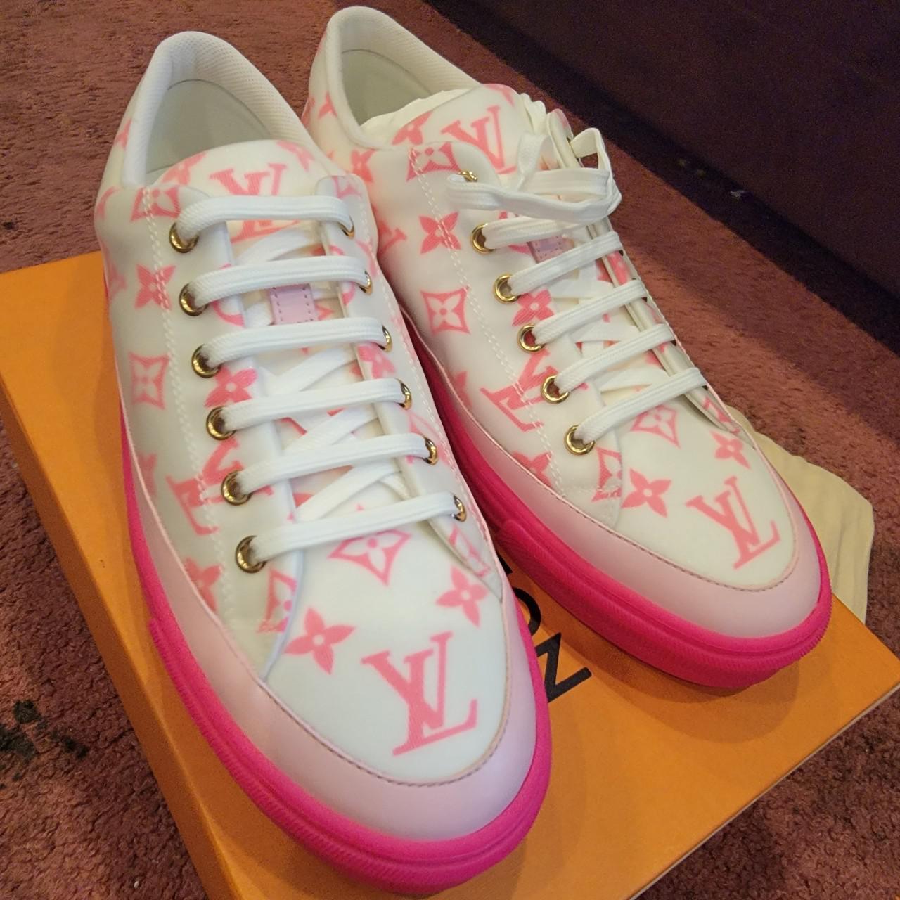 Pink louis vuitton shoes for women size is 41 Brand - Depop