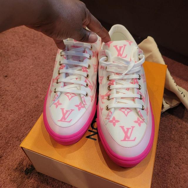 LOUIS VUITTON STELLAR SNEAKERS PINK FITS WOMEN - Depop