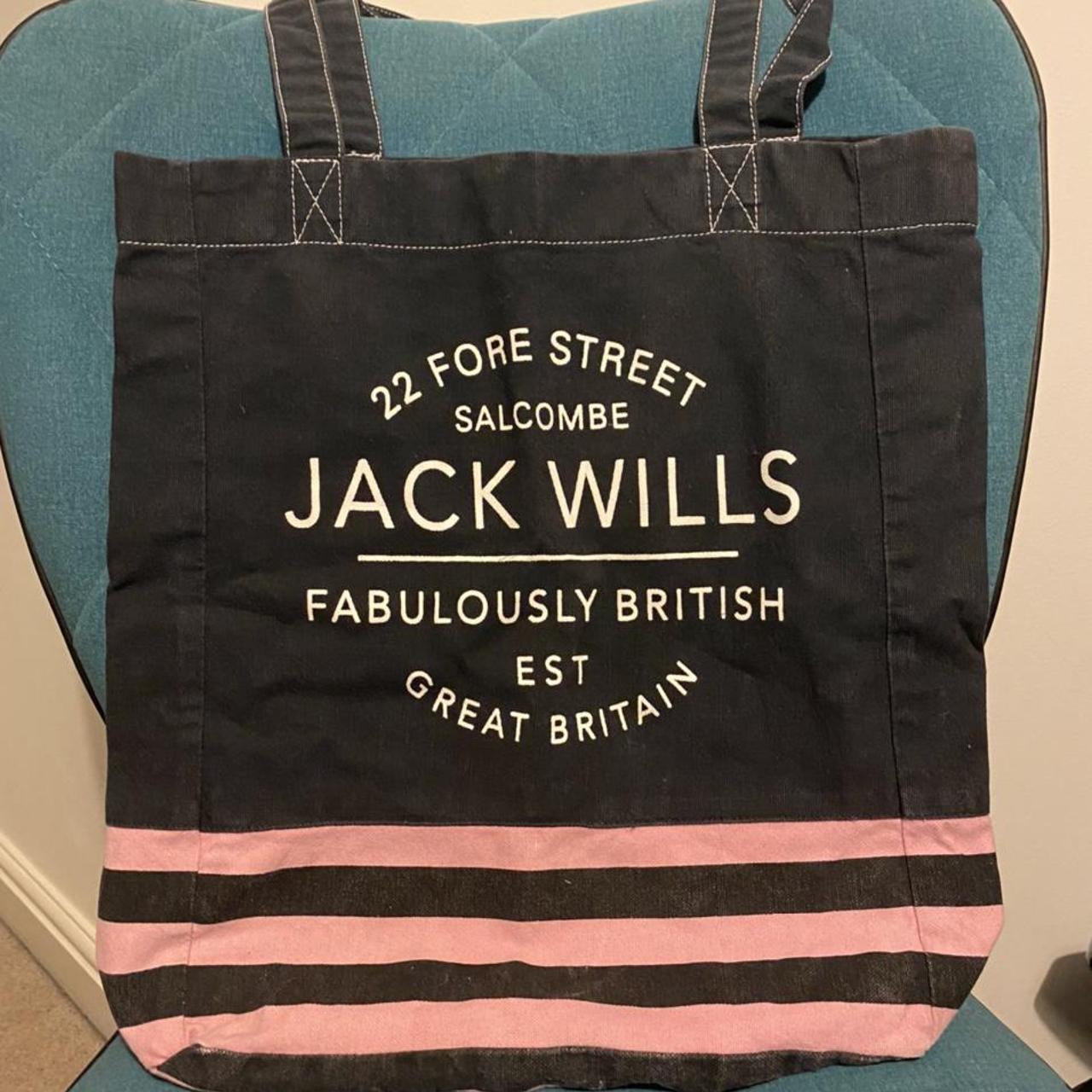 classic navy and pink jack wills tote bag. very... Depop