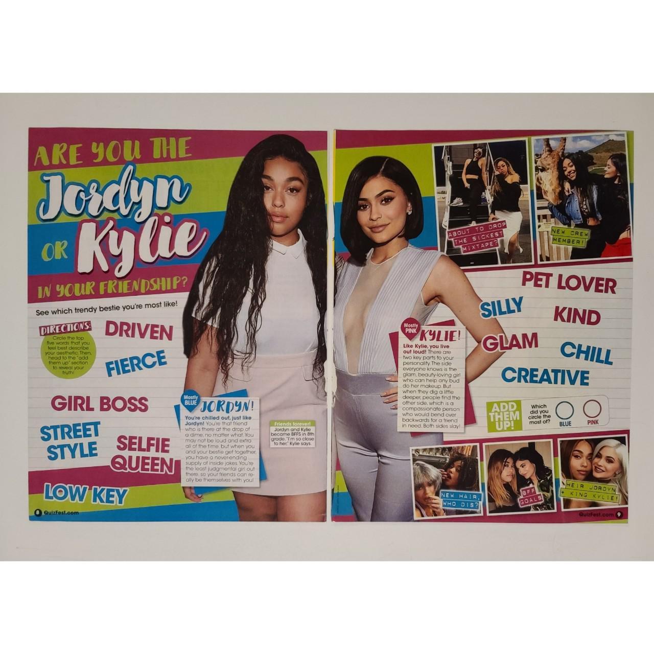 Jordyn Woods & Kylie Jenner 2 Page Article/Clipping... - Depop